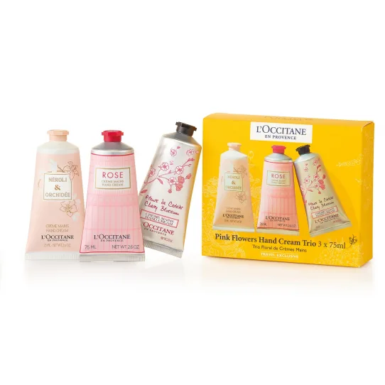 L'Occitane Pink Flowers Hand Cream Trio Set 3x75ml